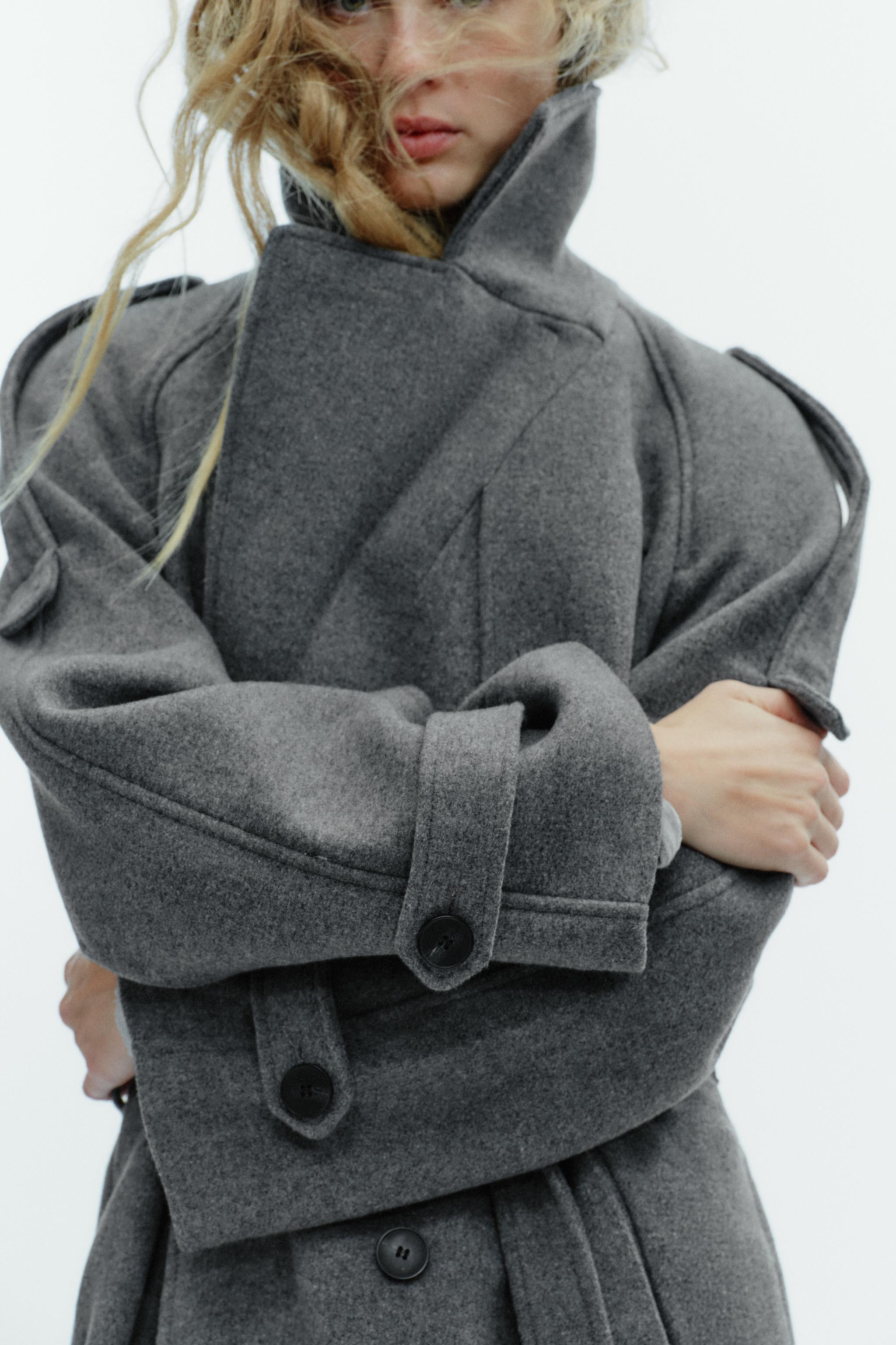 DOUBLE-BREASTED BELTED COAT WITH LOOPS